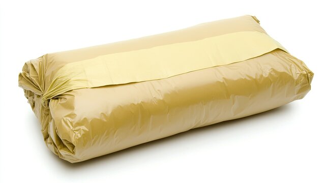 Neatly wrapped package with smooth lines, photographed against a clean white background