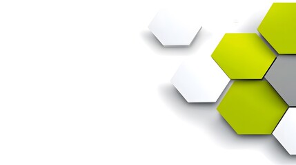 Modern Hexagonal Shapes with Bright Colors on Clean Background