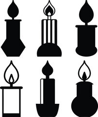 Candle vector icon set, black candle icon, candle silhouette, candle art illustration, candle icon