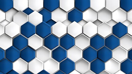 Naklejka premium Blue and White Hexagonal Pattern Background for Modern Design