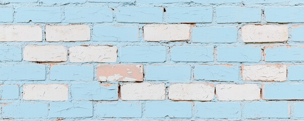 Obraz premium Blue and white brick wall texture