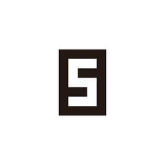 Letter S square, outlines geometric symbol simple logo vector