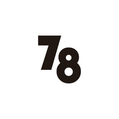 Number 78 outline geometric symbol simple logo vector