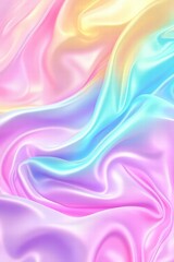 Obraz premium Soft Pastel Silk Fabric with Gentle Waves and Colorful Gradient