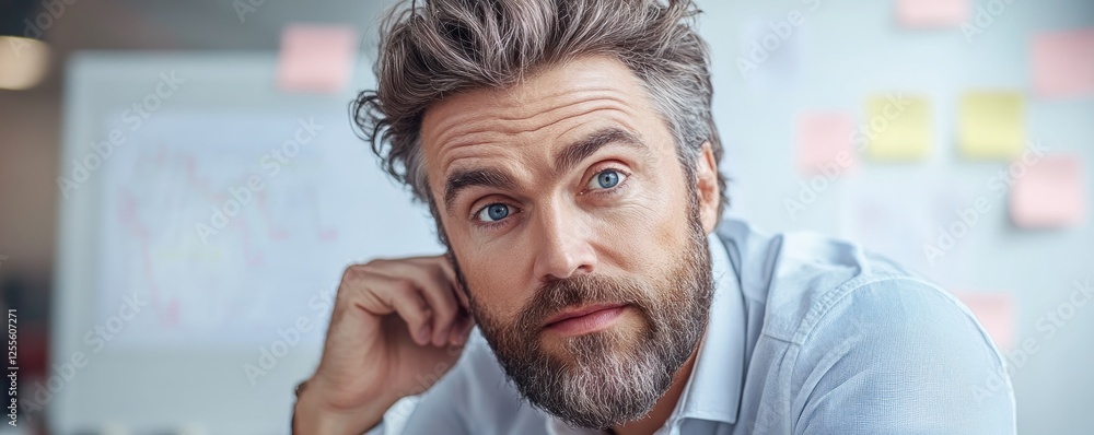 Aufkleber visualize future success with this captivating image of a ceo deeply immersed in reviewing crucial c