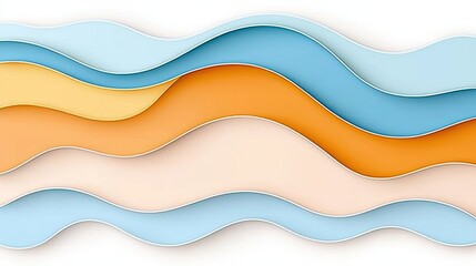 Obraz premium Colorful Waves in Soft Pastel Tones for Abstract Backgrounds and Design Projects