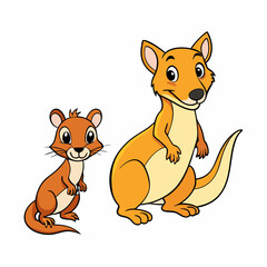 kangaroo mink  cartoon vector