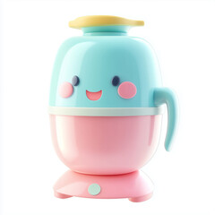 Cute smiling blender with pastel colors