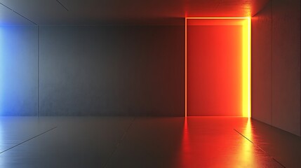 Abstract Room Neon Lights Illuminated Interior Design