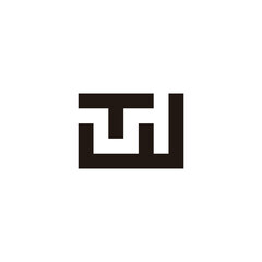Obraz premium Letter Tw wT T w square geometric symbol simple logo vector