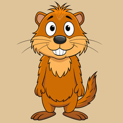 muskrat cartoon vector