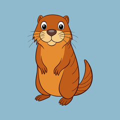 vector illustration of a muskrat