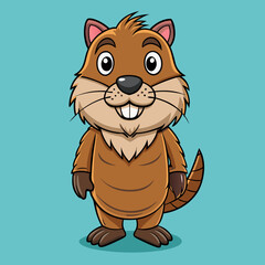 vector illustration of a muskrat