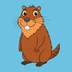 vector illustration of a muskrat