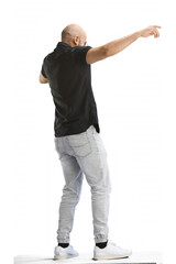 Naklejka premium A man, on a white background, in full height
