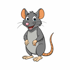 rat  cartoon on white