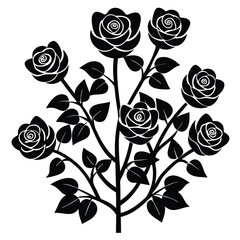 Rose bush icon vector on white background