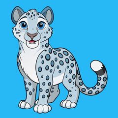  snow leopard cartoon vector