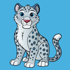  snow leopard cartoon vector