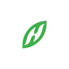Letter H leaf geometric symbol simple logo vector
