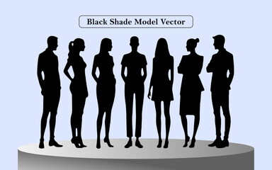 Collection of people silhouettes, vector illustration. Black People Vector design.