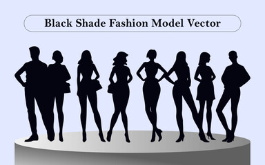 Collection of people silhouettes, vector illustration. Black People Vector design.
