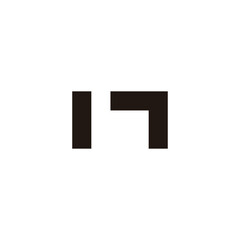 Number 17 square simple, geometric symbol simple logo vector
