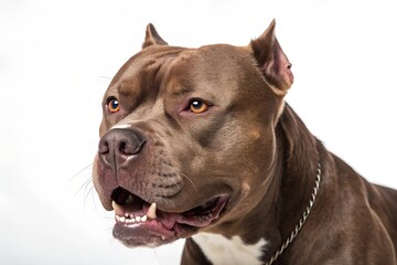 Pitbull portrait isolated on white background