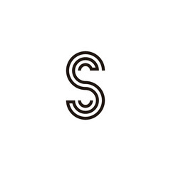 Fototapeta premium Letter S lines, curve geometric symbol simple logo vector