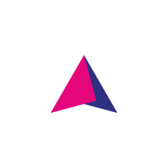 Fototapeta premium Paper, origami, plane geometric symbol simple logo vector