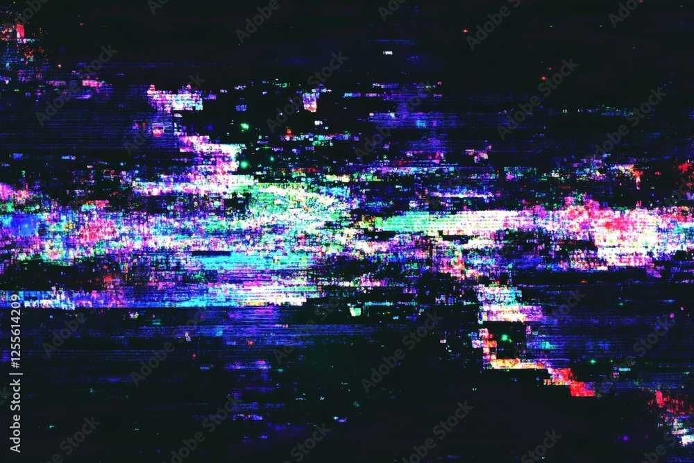 Aufkleber glitch effect overlays, digital distortion textures,glitch transition with distorted effect