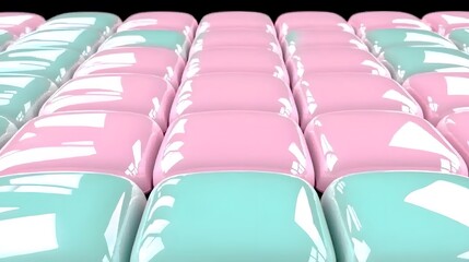 Obraz premium Colorful Glossy Tiles in Pastel Blue and Pink Arranged Neatly