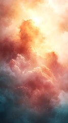 Obraz premium A subtle, dreamy haze of pale orange and soft peach blending together.