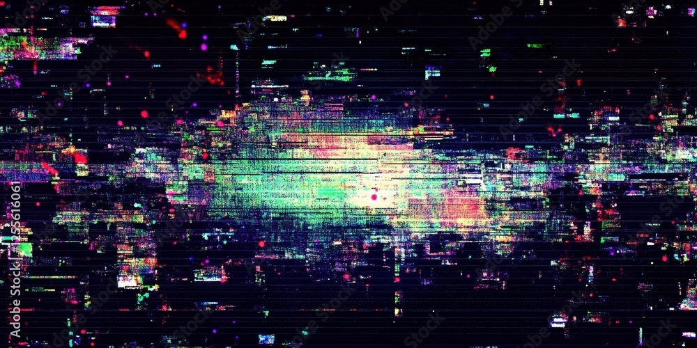 Poster glitch effect overlays, digital distortion textures,glitch transition with distorted effect