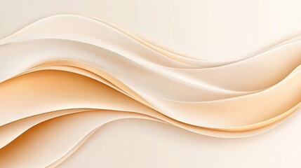 Obraz premium Elegant Abstract Wave Design in Soft Cream and Beige Tones for Modern Backgrounds