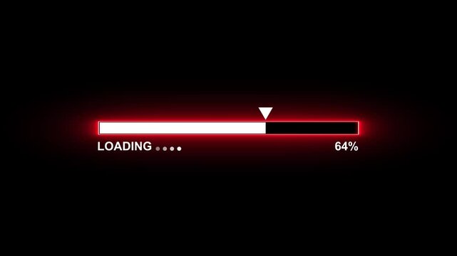 Animated Loading bar on black background. Loading bar animation screen motion graphics. loading in progress icon video footage.