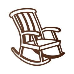 Minimalist Rocking Chair Icon Logo vector for Branding.
