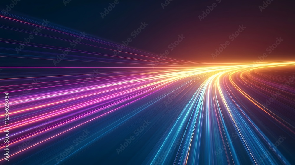 Aufkleber vibrant light trails in motion, creating a dynamic, colorful abstract design.