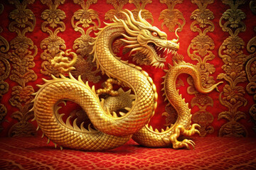 Fototapeta premium Chinese style dragon statue