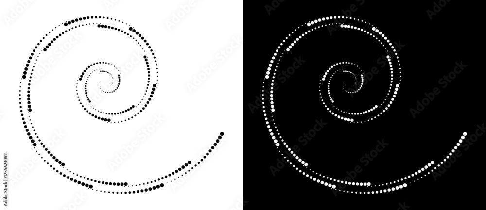 Aufkleber modern abstract background. halftone dots in spiral. round logo. vector dotted frame. design element