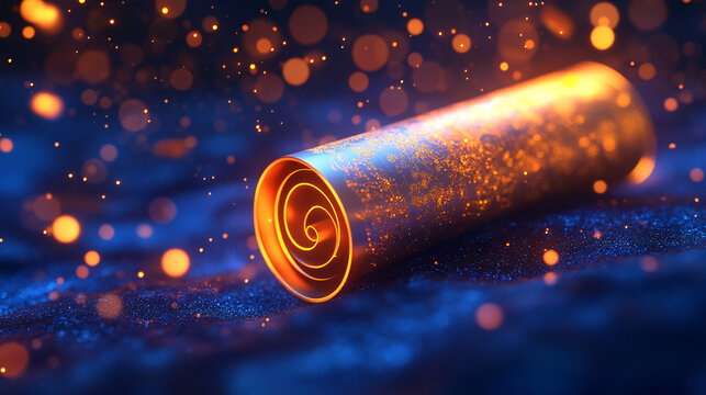 Parchment scroll ribbon, vintage banner game user cartoon style interface element