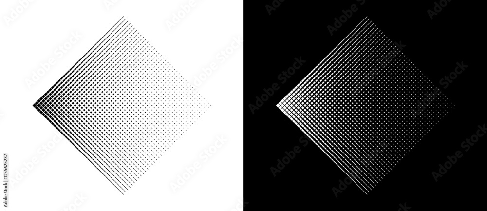 Fototapete modern geometric abstract illustration with rhombus composed of many small rhombuses. halftone desig