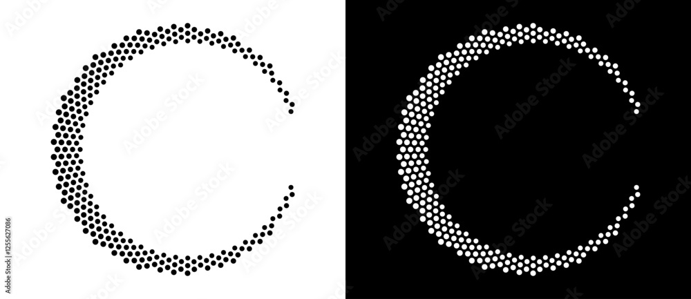 Fototapete modern abstract background. halftone dots in circle form. letter c like logo, icon or design element