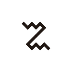 Letter Z zig zag, square geometric symbol simple logo vector