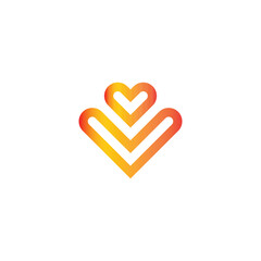 Heart, curve geometric symbol simple logo vector