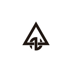 letter N and triangle geometric symbol simple logo vector