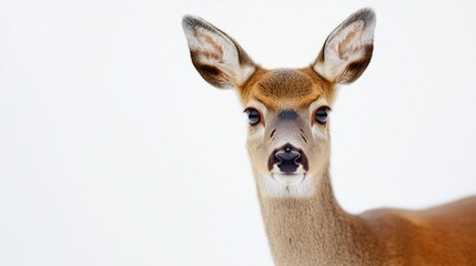 Obraz premium Close-up of young deer looking at camera.