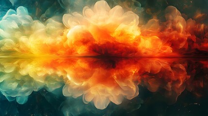 Obraz premium A symmetrical abstract pattern with fading edges, resembling a kaleidoscope reflection.