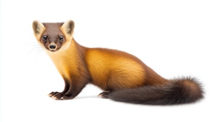 Obraz premium Pine marten with golden-brown