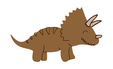 Cute Cartoon Triceratops Illustration